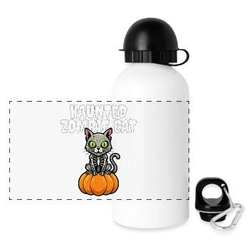 HAUNTED_ZOMBIE_CAT - Panoramic Thermal Bottle with Lid 500 ml - white - Front