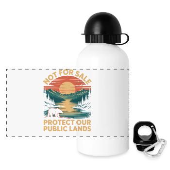 Pas à vendre Protégez nos terres publiques - Gourde panoramique avec couvercle 500 ml - blanc - Devant