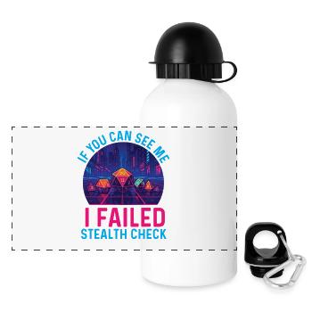 Failed Stealth Check Funny RPG Tabletop Gamer  - Panoramic Thermal Bottle with Lid 500 ml - white - Front