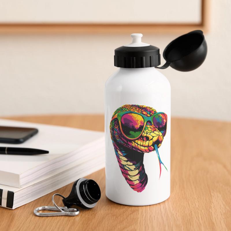 Schlange Python Kobra Klapperschlange Schlangen Panorama Trinkflasche mit Deckel 500 ml
