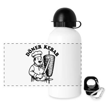 Döner Kebab - Restauration rapide - Spruch - Gourde panoramique avec couvercle 500 ml - blanc - Devant