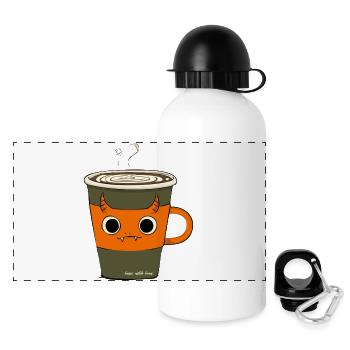 Basic Witch Brew | Funny Demon Coffee Mug - Panoramic Thermal Bottle with Lid 500 ml - white - Front