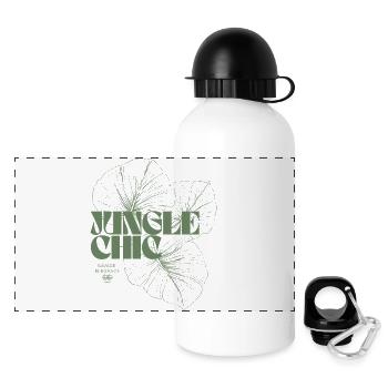 Tropisches Blatt Monstera Design - Panorama Trinkflasche mit Deckel 500 ml - Weiß - Vorne