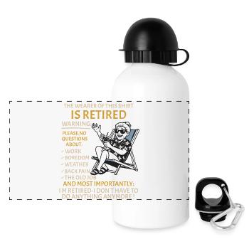 Retirement for Men women – Retired Rente - Panoramic Thermal Bottle with Lid 500 ml - white - Front