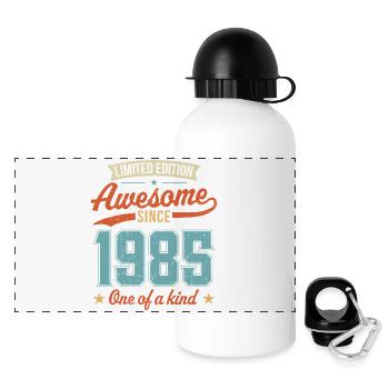 Genial seit 1985 - Panorama Trinkflasche mit Deckel 500 ml - Weiß - Vorne