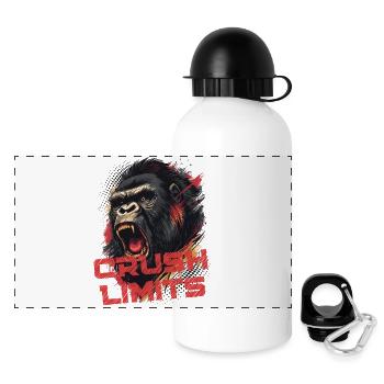 Crush Limits - Gorilla Motivation - Panoramic Thermal Bottle with Lid 500 ml - white - Front
