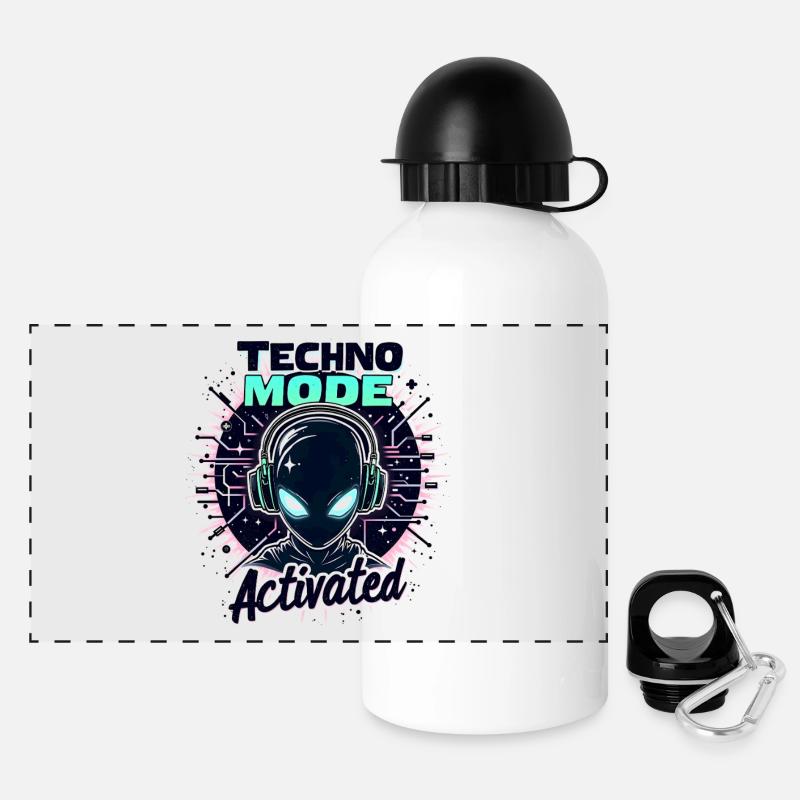 Mode Techno activé – Rave Music - Gourde panoramique avec couvercle 500 ml - blanc