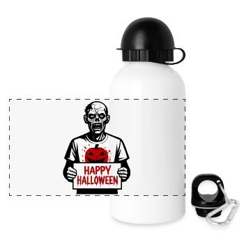Bonne fête d’Halloween - Gourde panoramique avec couvercle 500 ml - blanc - Devant