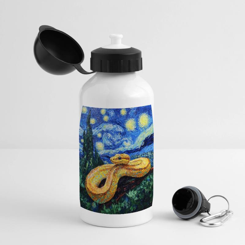 Snake Python Van Gogh Style Starry Night Panoramic Thermal Bottle with Lid 500 ml