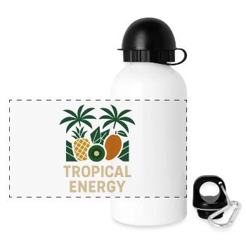 Tropical Energy – Summery Fruit Design - Panoramic Thermal Bottle with Lid 500 ml - white - Front