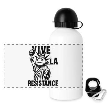Vive La Resistance Silhouette Tee - Panorama Trinkflasche mit Deckel 500 ml - Weiß - Vorne