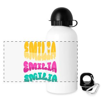 Emilia - Gourde panoramique avec couvercle 500 ml - blanc - Devant
