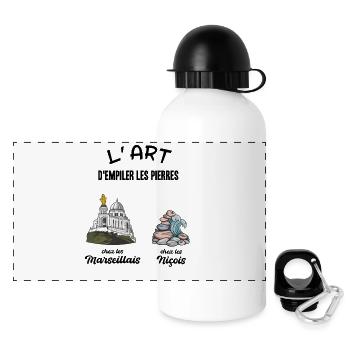Marseille vs Nice Humor With Friends - Panorama Trinkflasche mit Deckel 500 ml - Weiß - Vorne