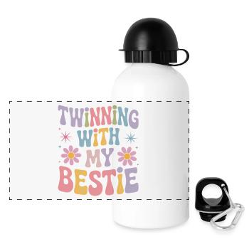Best Friend Saying Funny Partner Look Gift - Panoramic Thermal Bottle with Lid 500 ml - white - Front