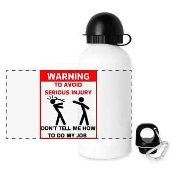 Safety Warning - Panoramic Thermal Bottle with Lid 500 ml - white - Front