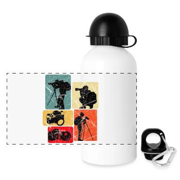 Photographe Photographe Objectif Obturateur Cadeau - Gourde panoramique avec couvercle 500 ml - blanc - Devant