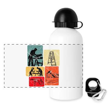 DIY Projekt Spruch Familienzeit - Panorama Trinkflasche mit Deckel 500 ml - Weiß - Vorne