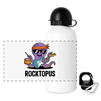  Coole Rocktopus Oktopus Musik Illustration für - Panorama Trinkflasche mit Deckel 500 ml - Weiß - Vorne