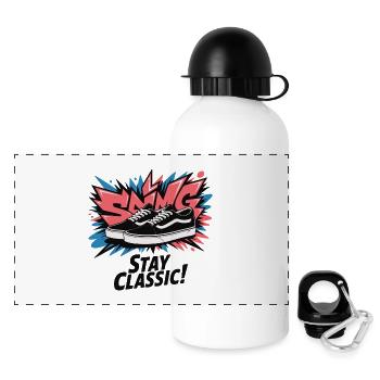 Restez Pop Art classique - Gourde panoramique avec couvercle 500 ml - blanc - Devant