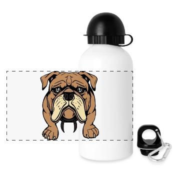 Bulldogge Hunde T-shirt Hundeshirt Geschenk  - Panorama Trinkflasche mit Deckel 500 ml - Weiß - Vorne