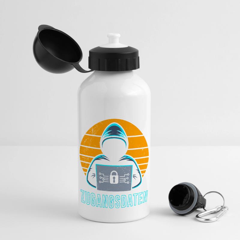 Science Coder BIN DER HERR DEINER ZUGANGSDATEN Panorama Trinkflasche mit Deckel 500 ml