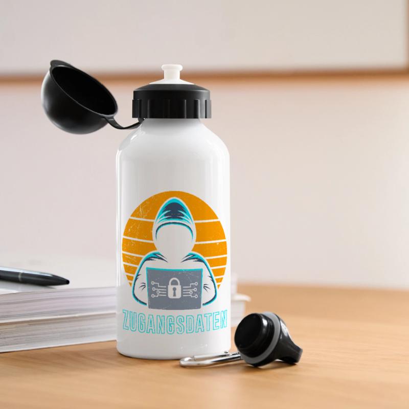 Science Coder BIN DER HERR DEINER ZUGANGSDATEN Panorama Trinkflasche mit Deckel 500 ml