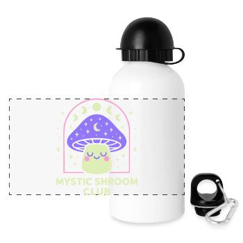 Mystische Hände-Linienkunst - Panorama Trinkflasche mit Deckel 500 ml - Weiß - Vorne