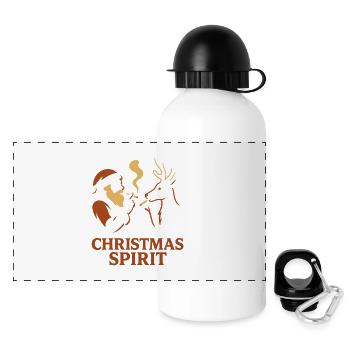Christmas Spirit - Panorama Trinkflasche mit Deckel 500 ml - Weiß - Vorne