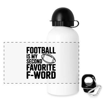 Football is my second Favorite F-Word - Panoramic Thermal Bottle with Lid 500 ml - white - Front