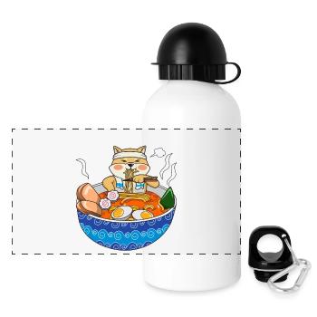 Kawaii Anime Shiba Inu Ramen Japanese Noodle Dog G - Panoramic Thermal Bottle with Lid 500 ml - white - Front