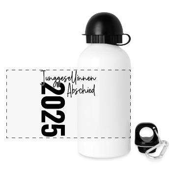 Junggesellinnenabschied 2026 Unterschriften Gäste - Panorama Trinkflasche mit Deckel 500 ml - Weiß - Vorne