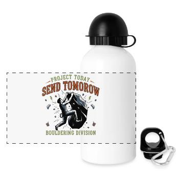 Project Today Morgen Bouldering Klettern - Panorama Trinkflasche mit Deckel 500 ml - Weiß - Vorne