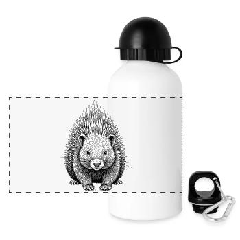 porc-épic - Gourde panoramique avec couvercle 500 ml - blanc - Devant