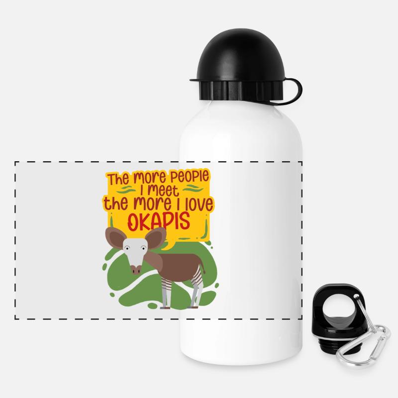 Okapi Animal - Gourde panoramique avec couvercle 500 ml - blanc
