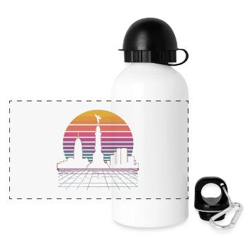 Sunset Skyline - Mexico City - Panoramic Thermal Bottle with Lid 500 ml - white - Front
