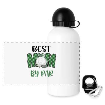 Best Mom by Par Golf Tee - Panorama Trinkflasche mit Deckel 500 ml - Weiß - Vorne
