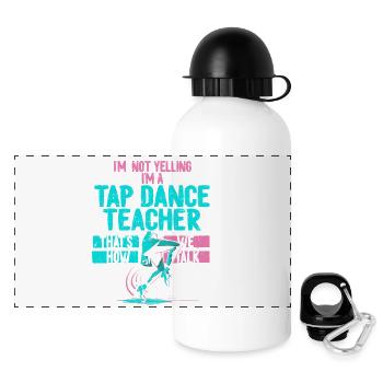 Stepptanz Stepptänzer Stepptänzerin Stepper - Panorama Trinkflasche mit Deckel 500 ml - Weiß - Vorne
