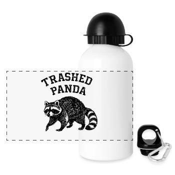 Trashed Panda - Panoramic Thermal Bottle with Lid 500 ml - white - Front