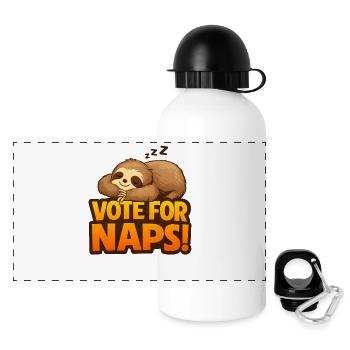 Votez pour le design du paresseux dormeur Naps - Gourde panoramique avec couvercle 500 ml - blanc - Devant