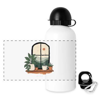 No Rush Simple Living Anti Hustle Tranquility - Panoramic Thermal Bottle with Lid 500 ml - white - Front