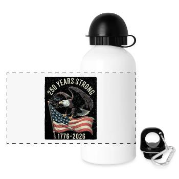 250 Years Strong 1776–2026 - Panoramic Thermal Bottle with Lid 500 ml - white - Front