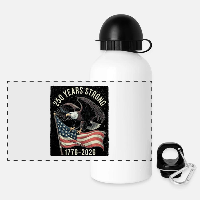 250 Years Strong 1776–2026 - Panoramic Thermal Bottle with Lid 500 ml - white