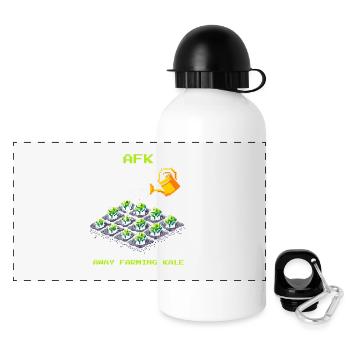 AFK avec le chou kale | Culture maraîchère et jardin - Gourde panoramique avec couvercle 500 ml - blanc - Devant