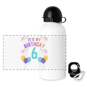 6 ans fille C’est mon anniversaire Enfants Anniversaire - Gourde panoramique avec couvercle 500 ml - blanc - Devant