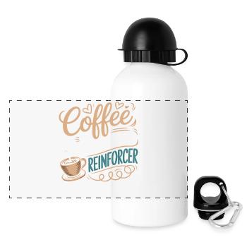 Coffee Is My Preferred Reinforcer - Panoramic Thermal Bottle with Lid 500 ml - white - Front