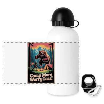 Camp More Worry Less - Panoramic Thermal Bottle with Lid 500 ml - white - Front