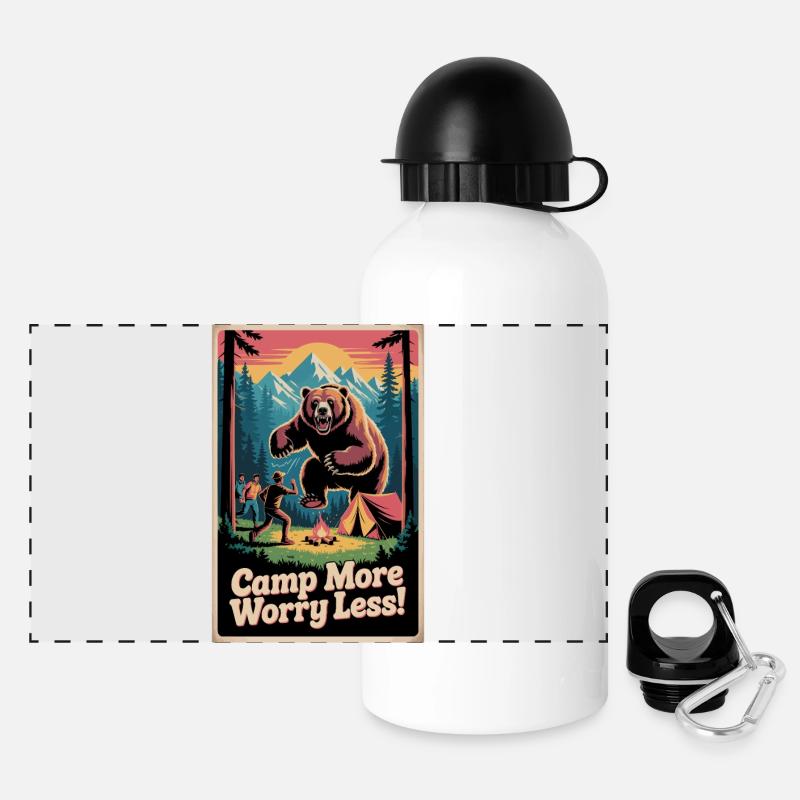 Camp More Worry Less - Panoramic Thermal Bottle with Lid 500 ml - white