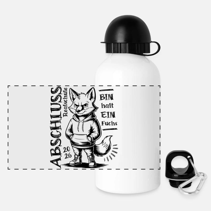 Secondary school graduation 2026 - I'm just a fox - Panoramic Thermal Bottle with Lid 500 ml - white