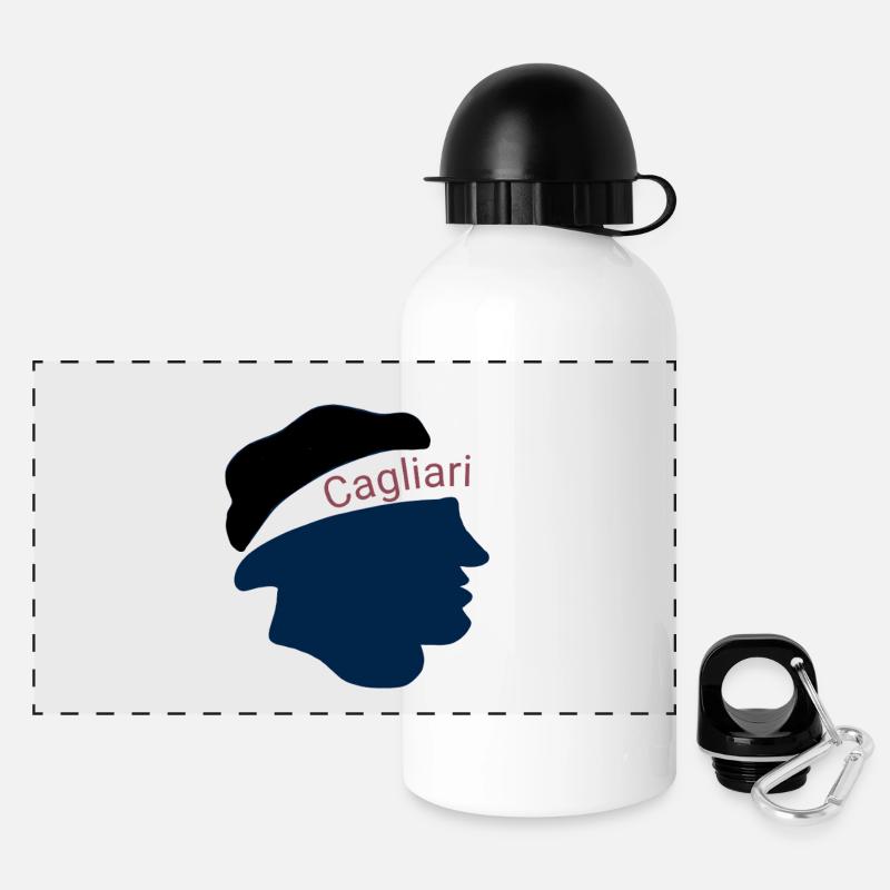 cagliari  - Panorama Trinkflasche mit Deckel 500 ml - Weiß