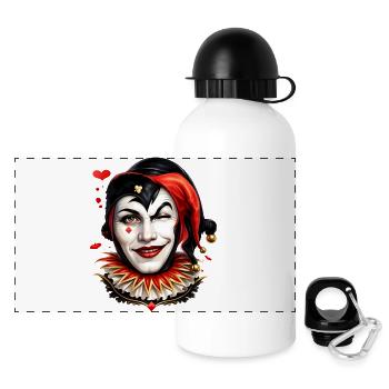 Mystic Fool Joker Illustration - Panoramic Thermal Bottle with Lid 500 ml - white - Front